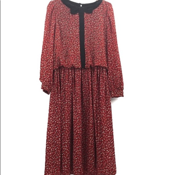 Vintage Dresses & Skirts - Breli Originals Red & Black Bow Maxi Dress